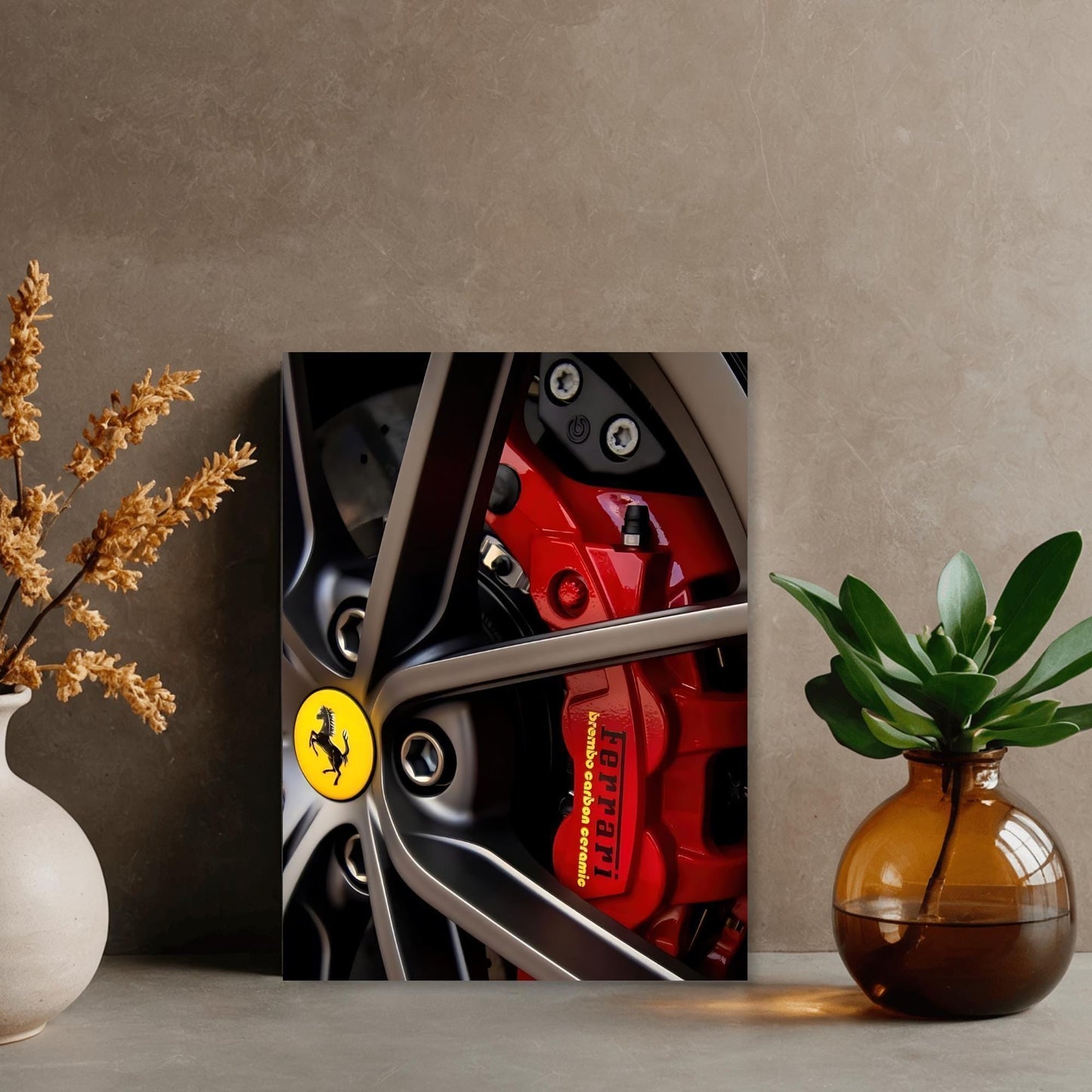 Red Brake Caliper Poster – Brembo Brake Decor | Italian Supercar Wall Art