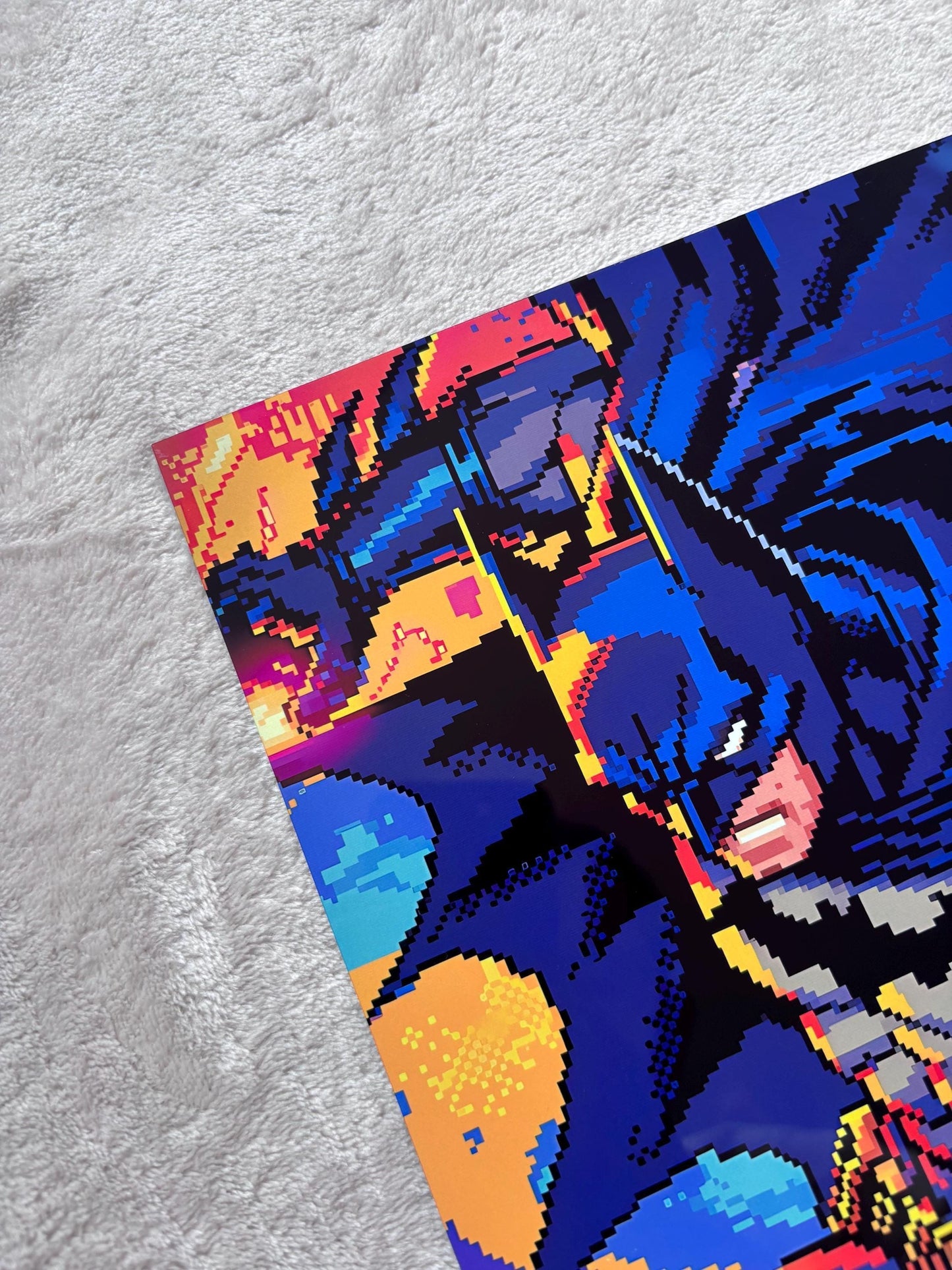 Batman Pixel Art Poster - 8x12 Inch Retro Gaming Wall Art | Dark Knight Aluminum Print