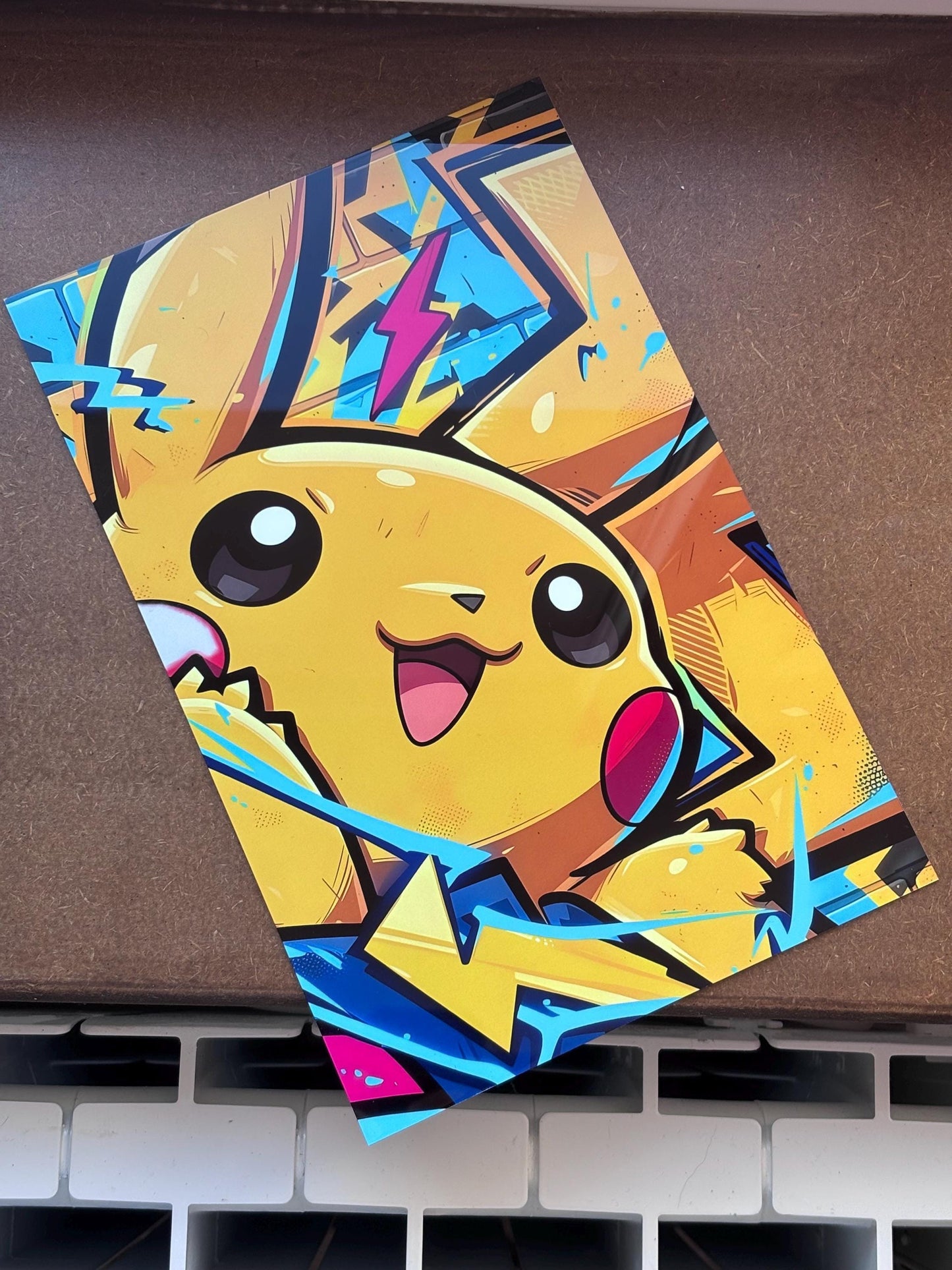Pikachu Metal Poster – Graffiti Pop Art Aluminum Print A4 for Gaming Room Decor