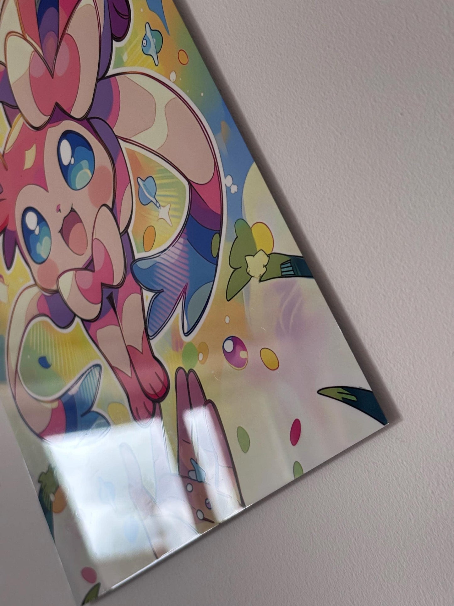 Sylveon Art Poster – Pastel Kawaii Print | Durable Aluminum Metal Wall Art