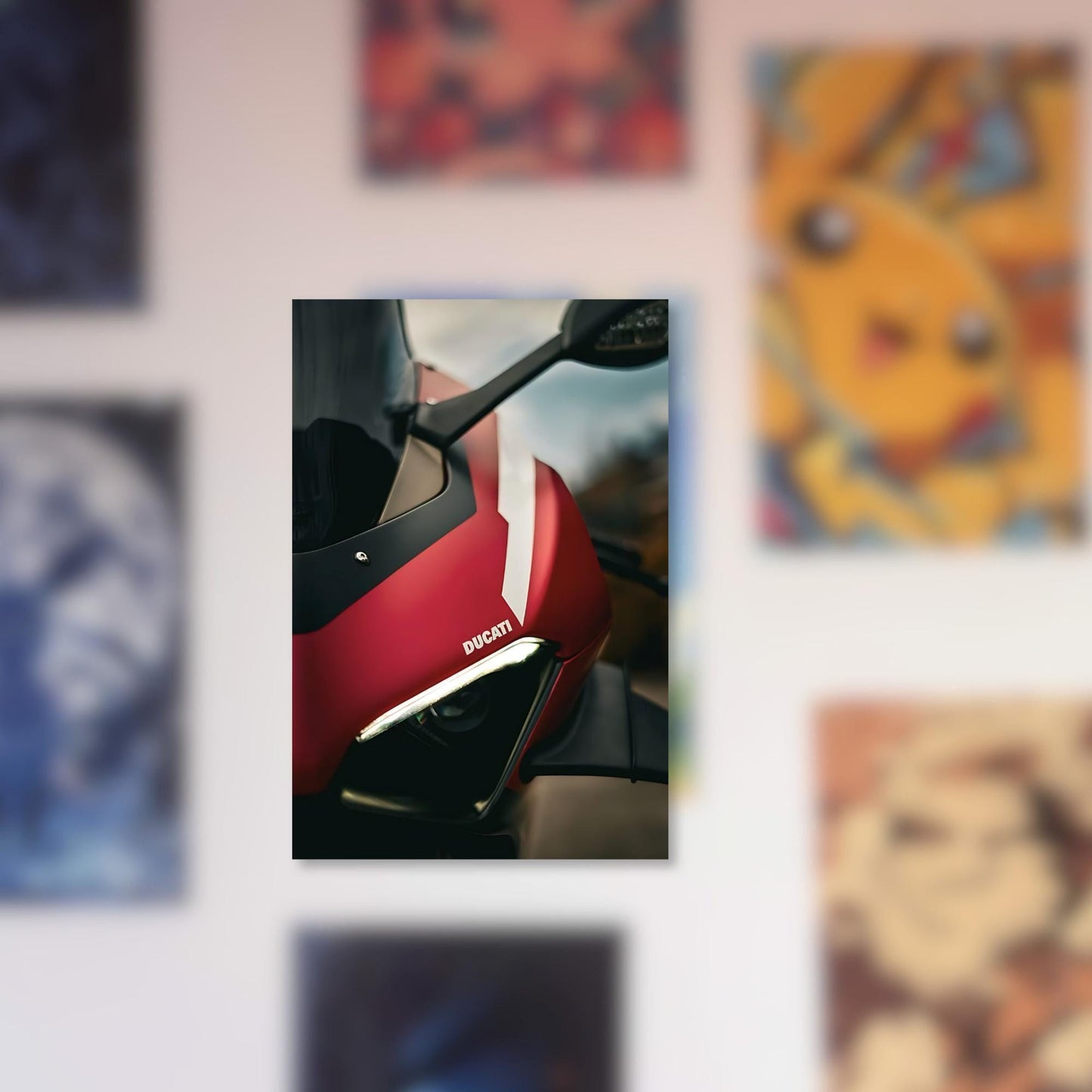Red Superbike Metal Poster - Sport Bike Wall Art | Aluminum Print A4 Garage Decor