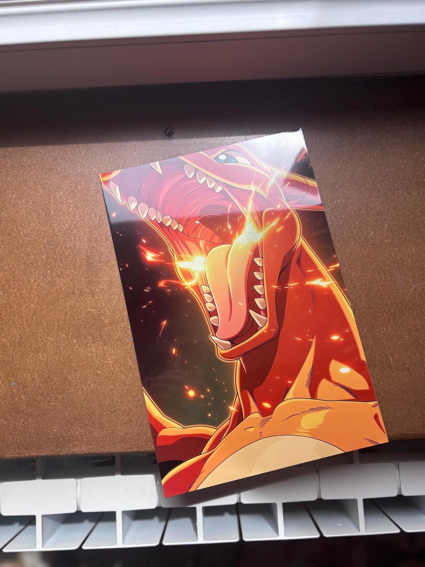 Charizard Metal Poster – Fiery Dragon Wall Art | High Gloss Aluminum Print 8x12 Inches