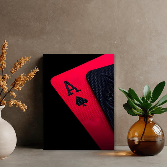 Ace of Spades Metal Poster - High Gloss Aluminum Print | Poker Wall Art for Casino Room