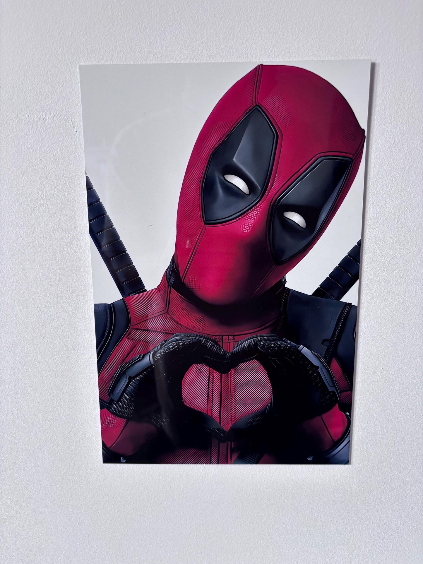 Deadpool Neon Metal Poster – Marvel Wall Decor | High Gloss Aluminum Print 8x12