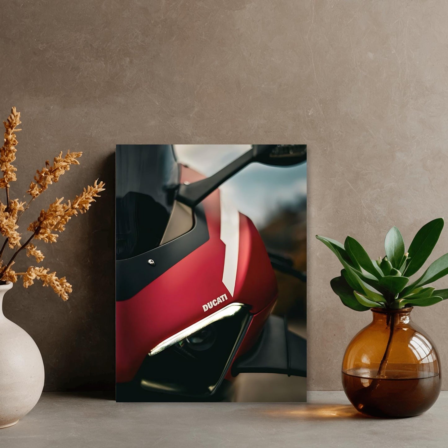 Red Superbike Metal Poster - Sport Bike Wall Art | Aluminum Print A4 Garage Decor