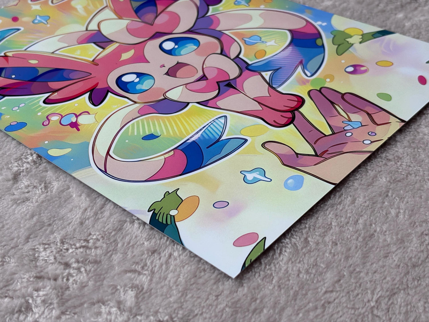 Sylveon Art Poster – Pastel Kawaii Print | Durable Aluminum Metal Wall Art